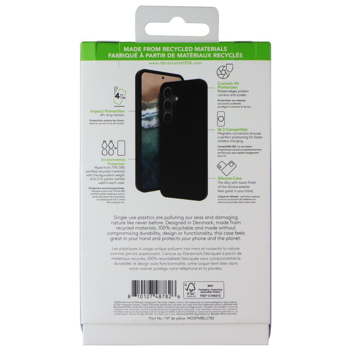 dbramante1928 Monaco Qi2 Magnetic Case for Samsung Galaxy (S25+) - Night Black - New