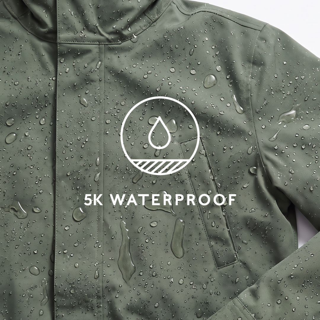 Dunnigan Mens Lightweight Padded Waterproof Parka - Forage Green