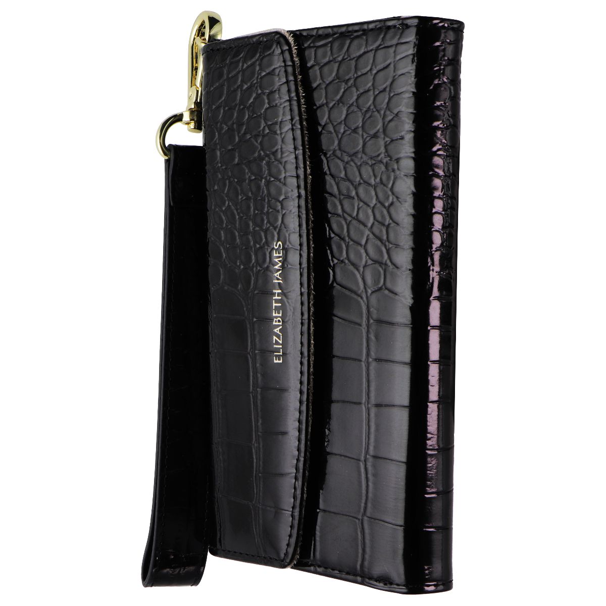 Elizabeth James Wristlet Folio for MagSafe for Apple iPhone 15 Pro - Black Croc - New