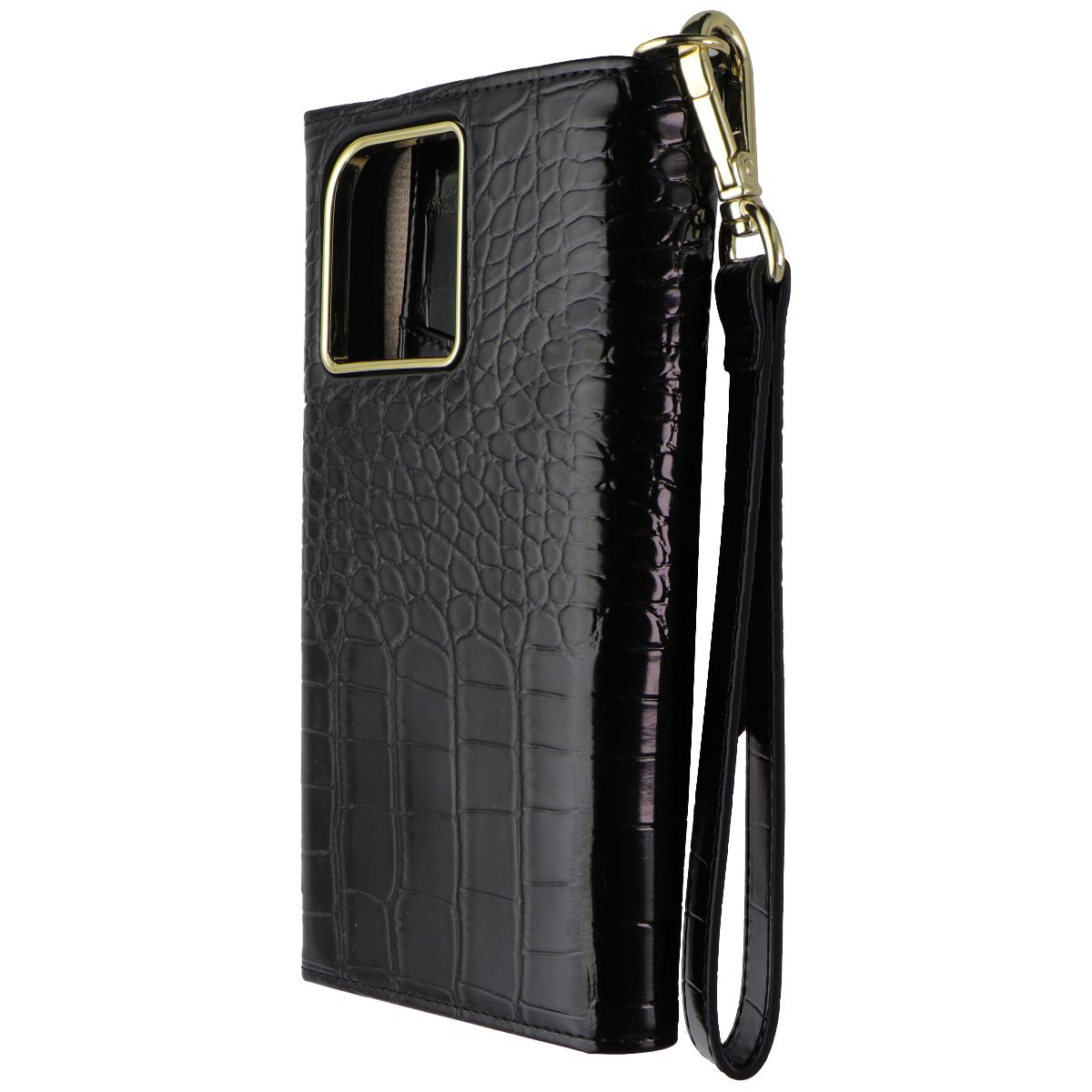 Elizabeth James Wristlet Folio for MagSafe for iPhone 15 Pro Max - Black Croc - New