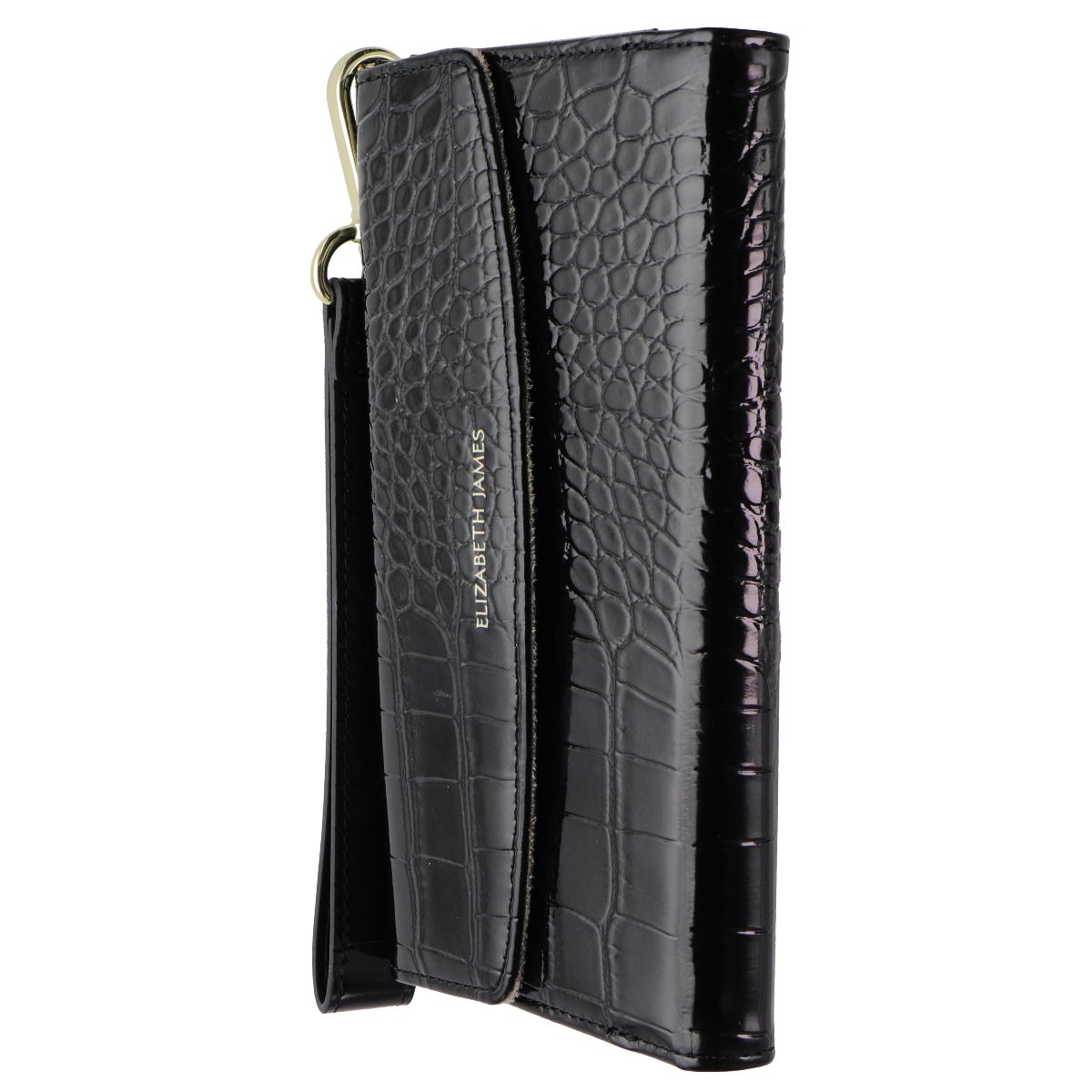 Elizabeth James Wristlet Folio for MagSafe for iPhone 15 Pro Max - Black Croc - New