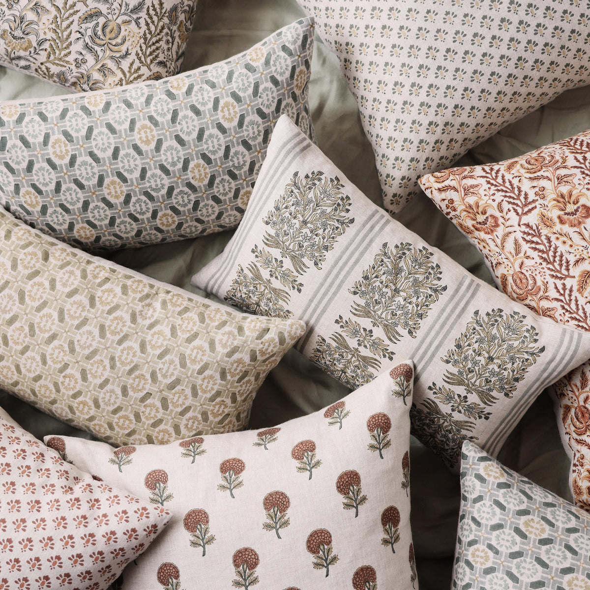 Elodie Block Print Pillow