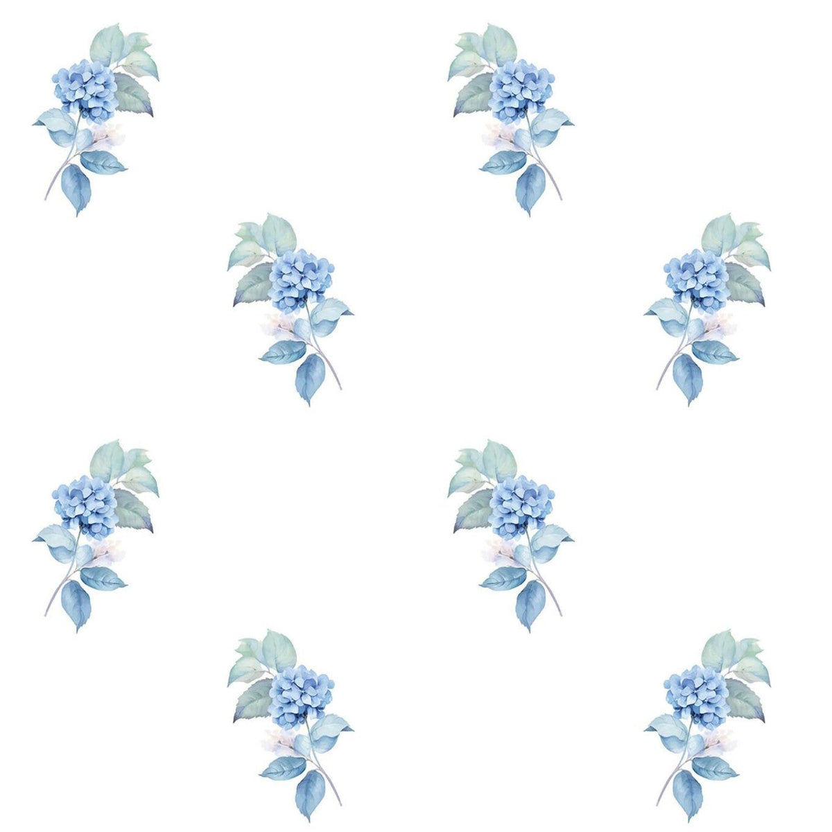 Minimalist Botanical Blue Hydrangea Wallpaper