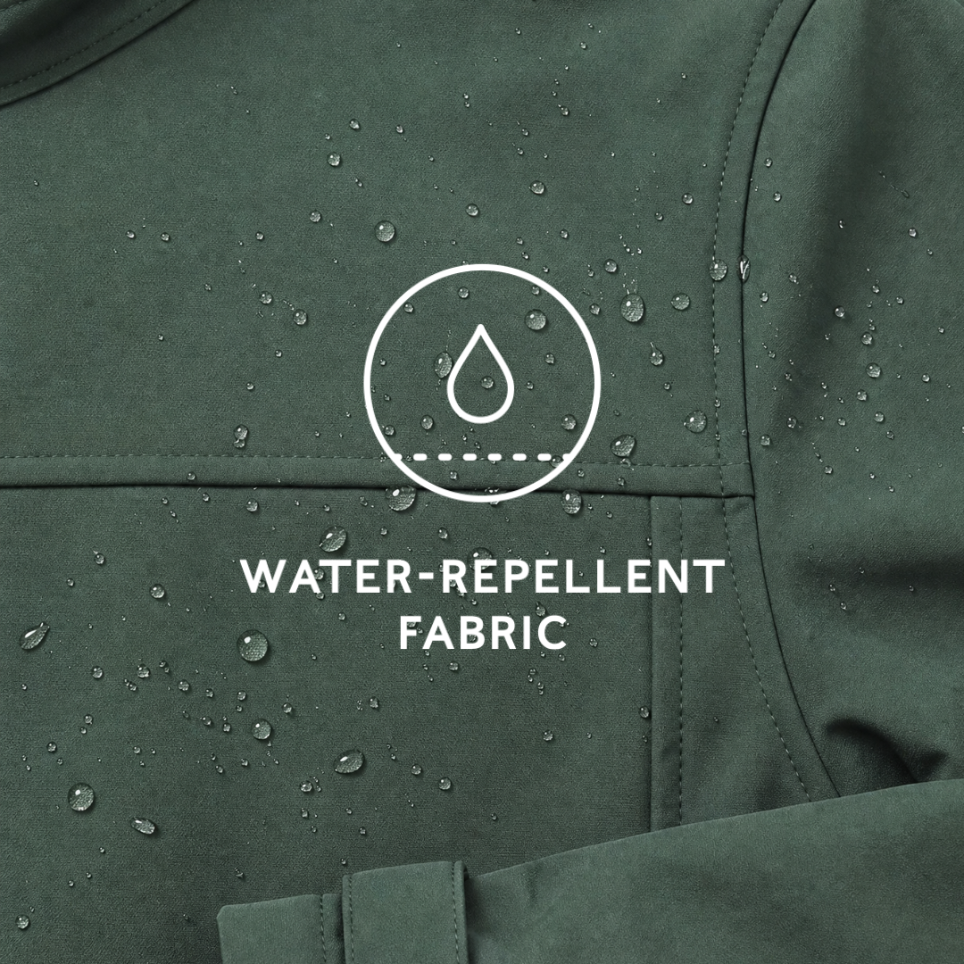 Feizor Mens Shower Resistant Softshell Hooded Jacket - Racing Green