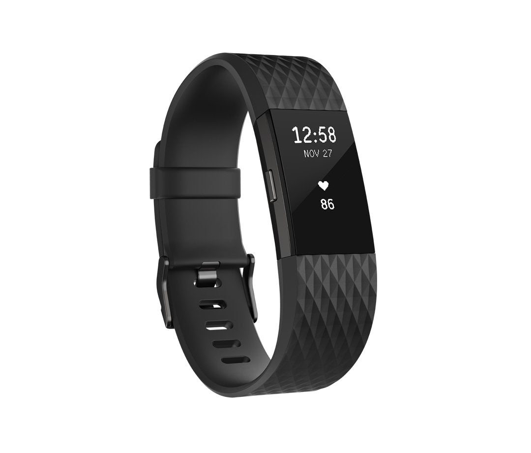 Fitbit Charge 2 Heart Rate + Fitness Wristband, Special Edition – Gunmetal – Small – FB407GMBKS