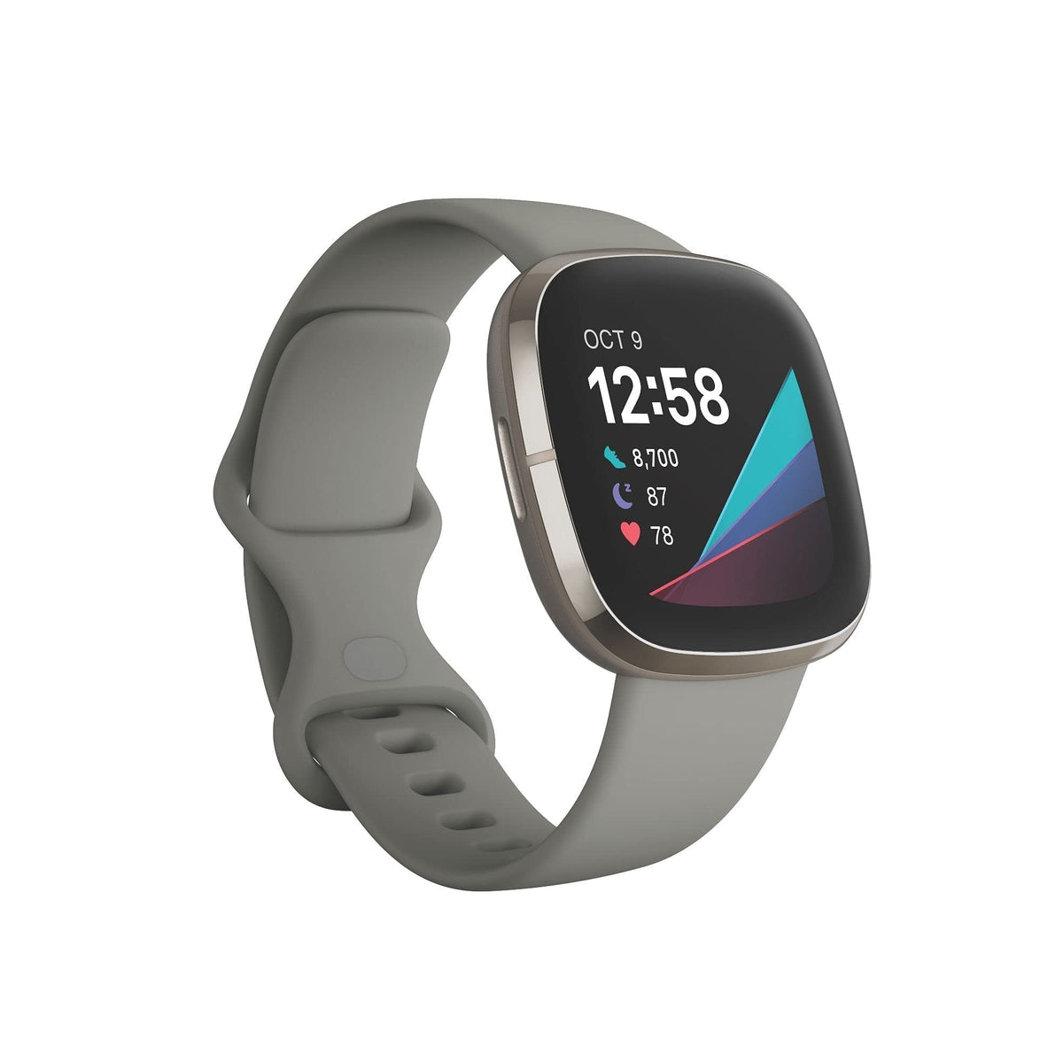 Fitbit Sense – Advanced Health Smartwatch – Silver with Sage Grey Band – FB512SRSG