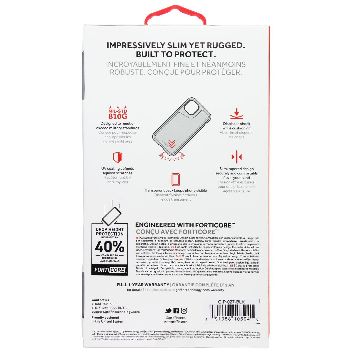 Griffin Survivor Strong Series Case for Apple iPhone 11 Pro Max - Black - New