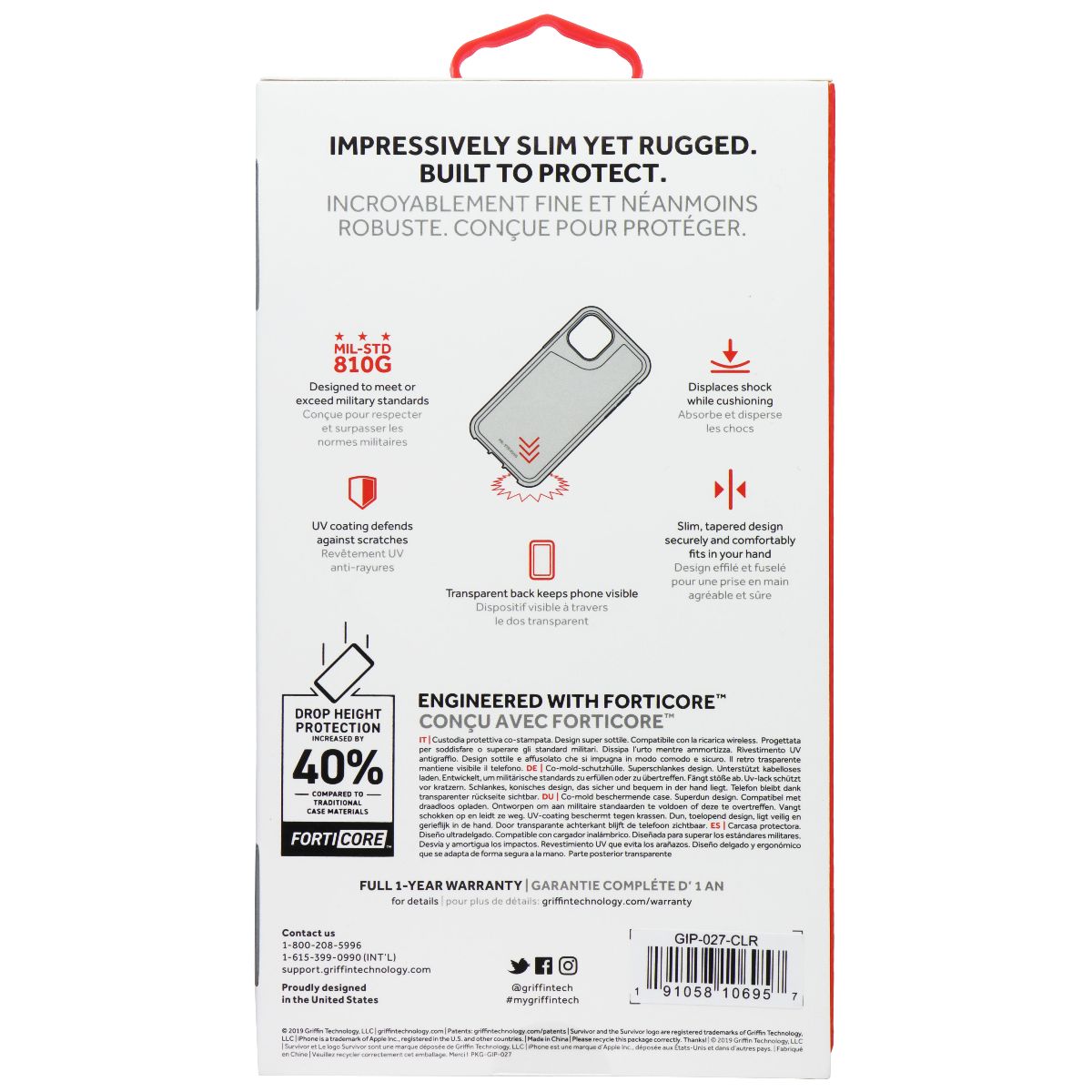 Griffin Survivor Strong Case for Apple iPhone 11 Pro Max - Clear - New