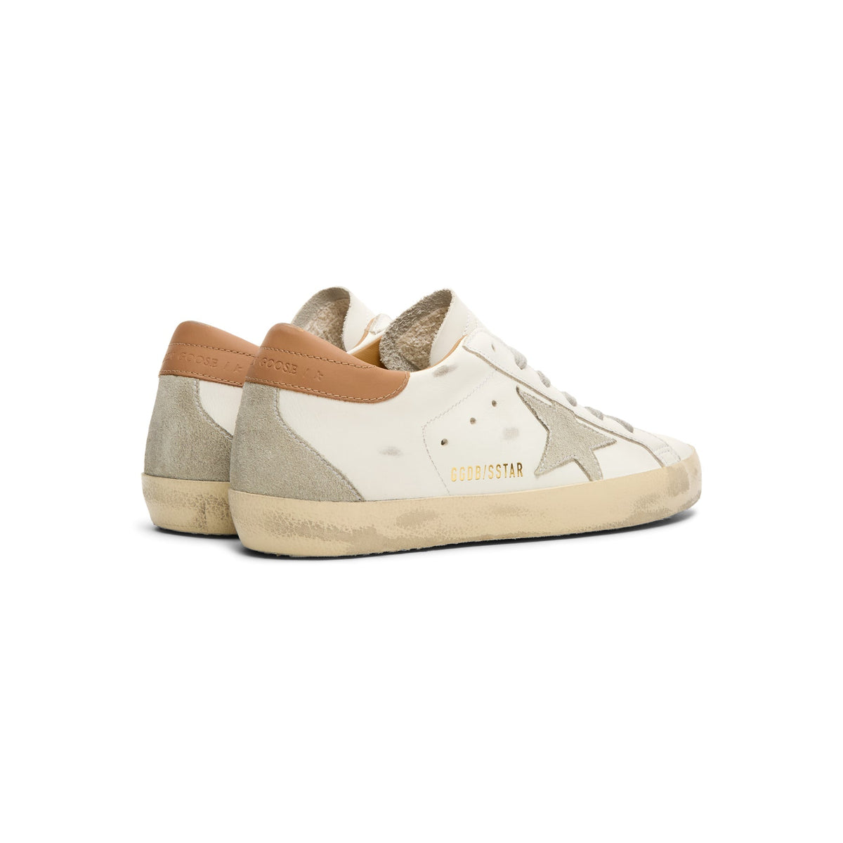 Golden Goose Super-Star Leather Upper And Heel Suede (White/Ice/Light Brown)