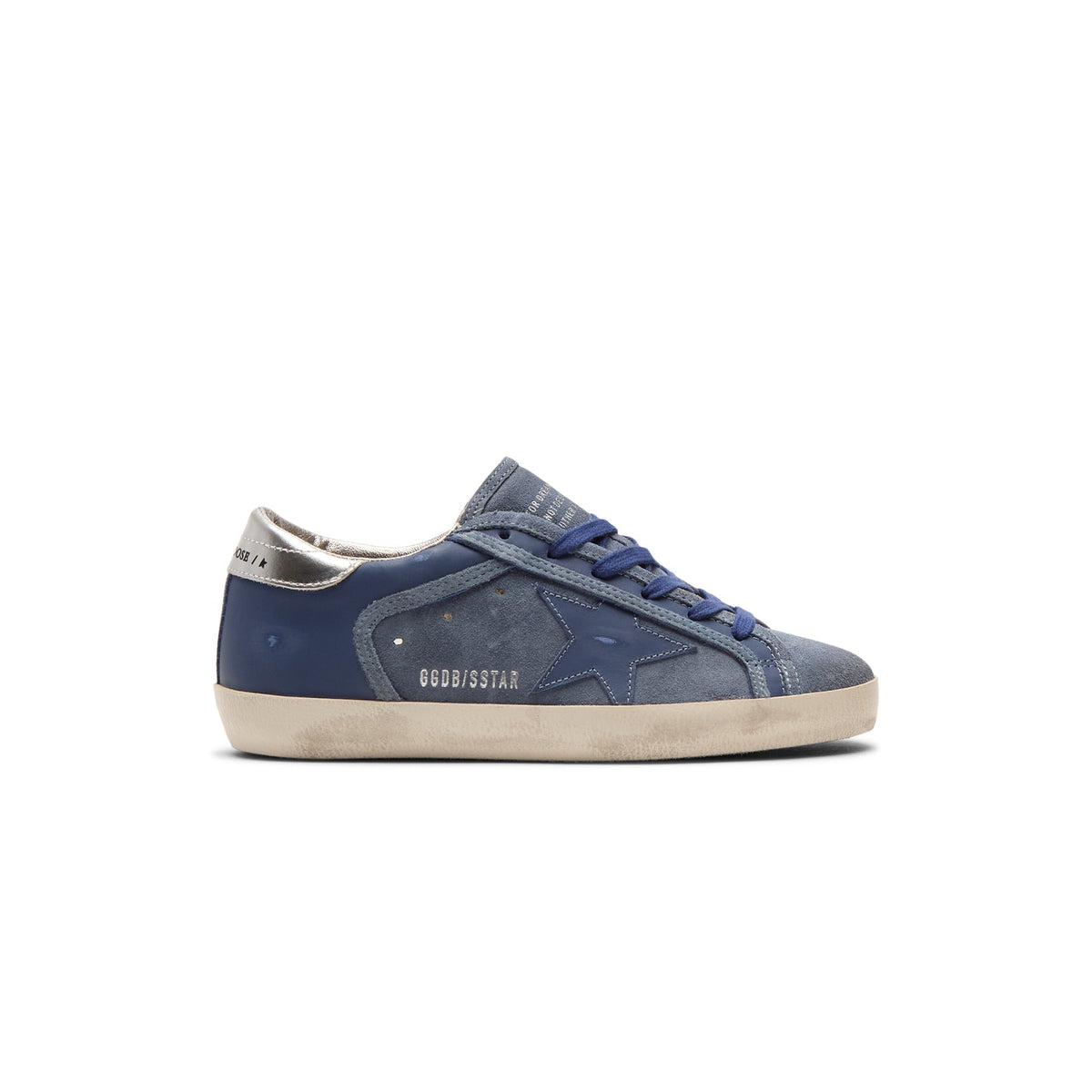 Golden Goose Super Star Suede And Leather Upper (Denim Blue/Bluette/Silver)