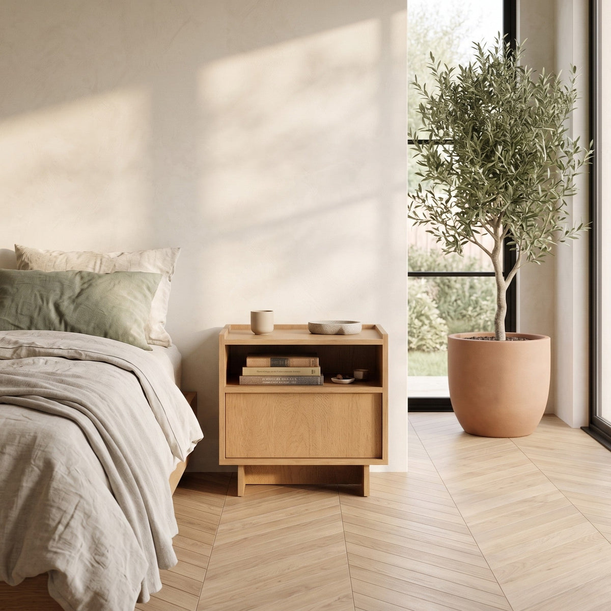 Kanso Oak Bedside Table
