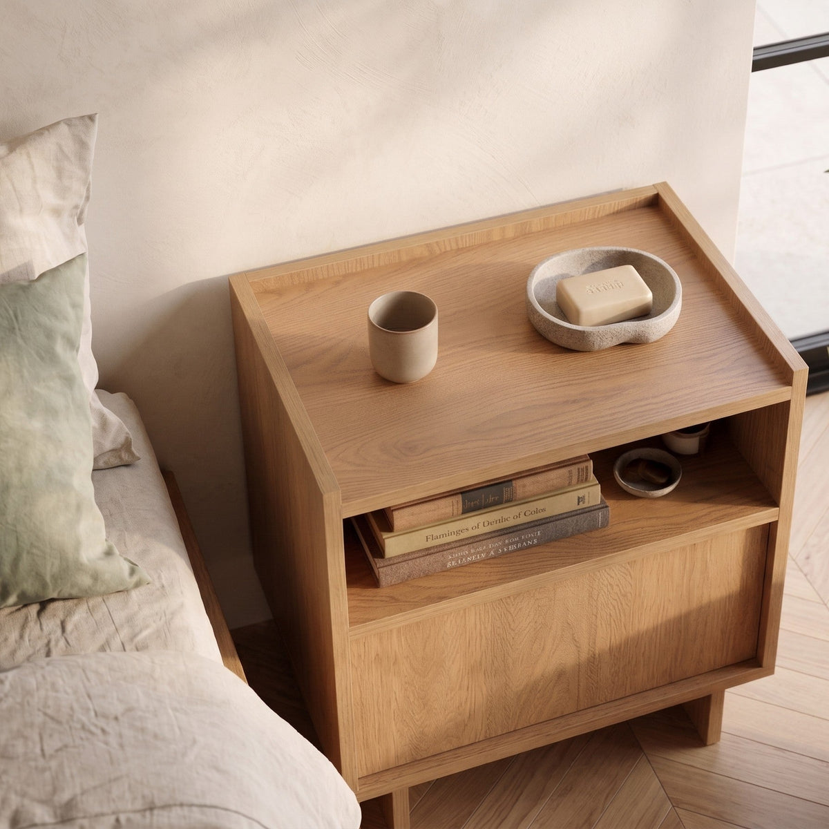Kanso Oak Bedside Table