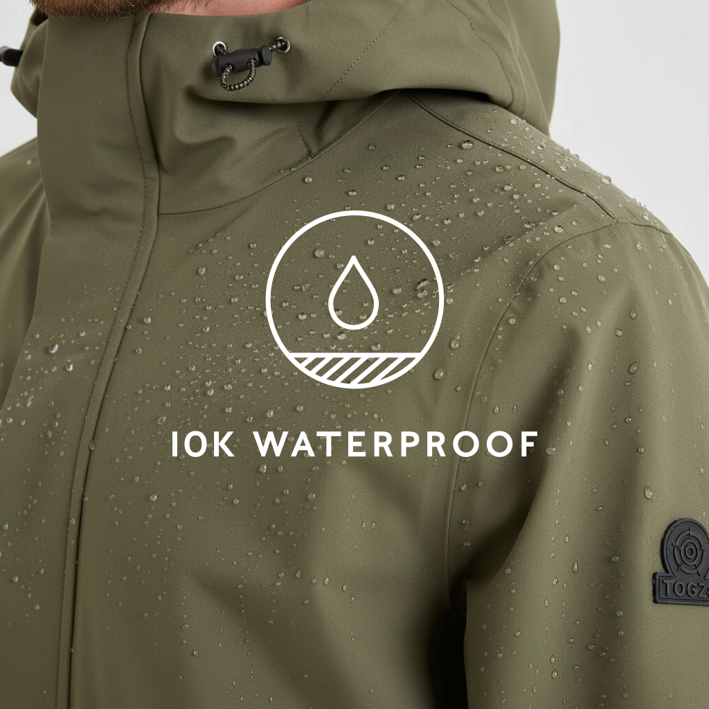 Glenton Mens Long Waterproof Jacket - Moss Green