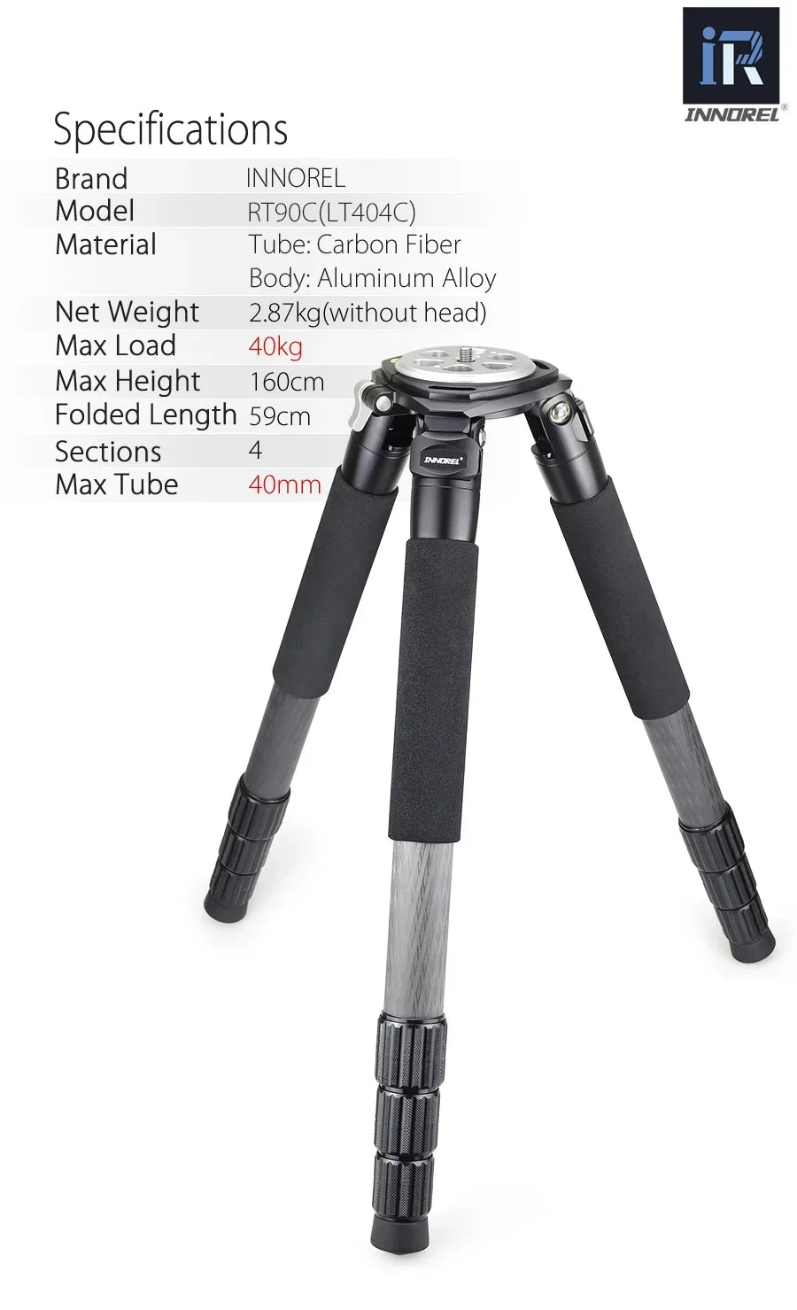 INNOREL RT90C (LT404C) Heavy Duty Tripod