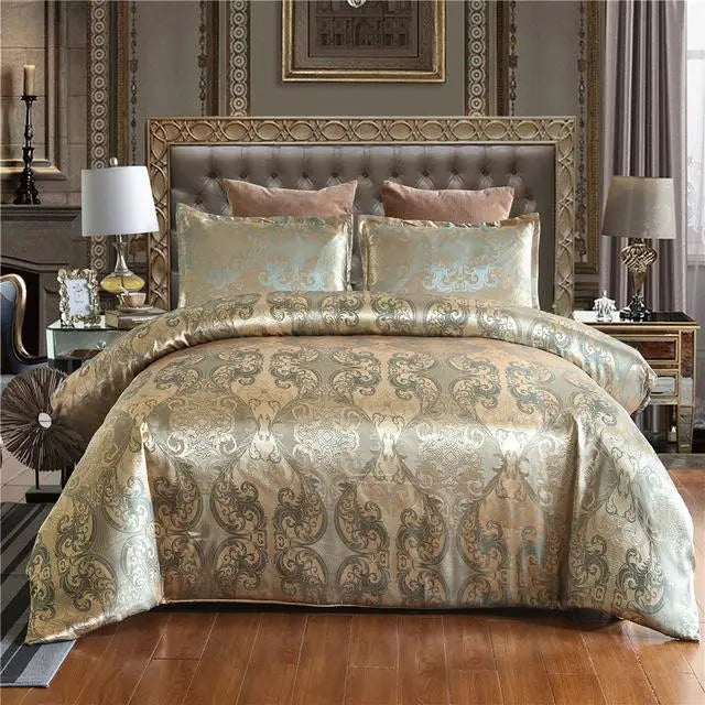Luxury Gold Silk-Look Bedding Set