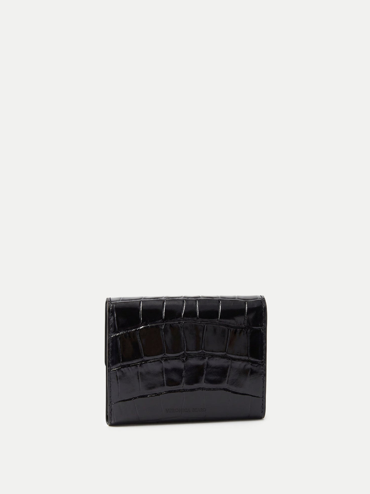 Croc-Embossed Flap Card Holder