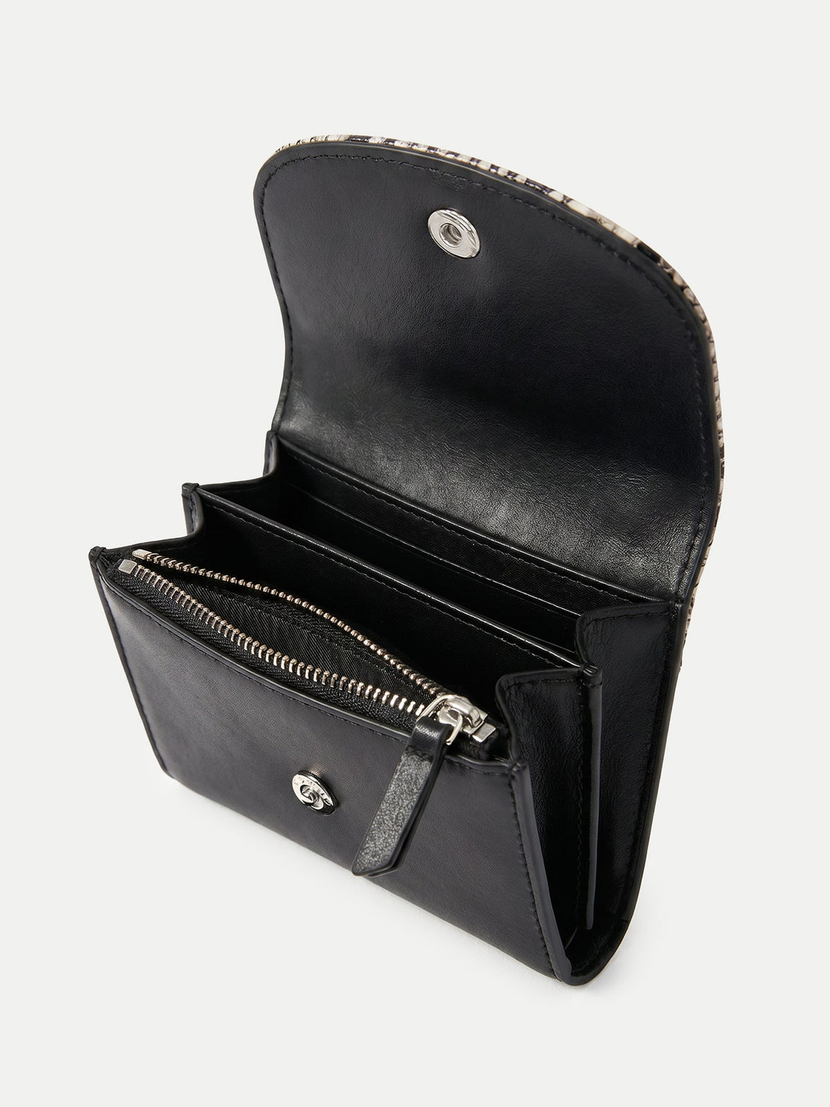 Snake-Embossed Flap Card Holder