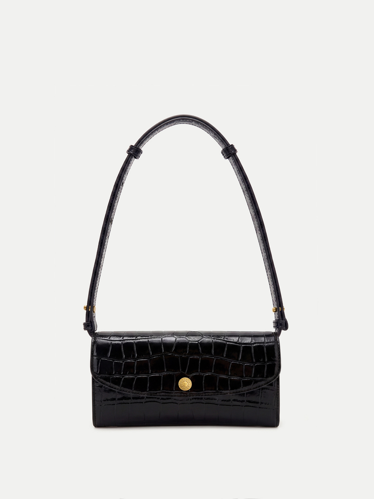 Croc-Embossed Crossbody Wallet