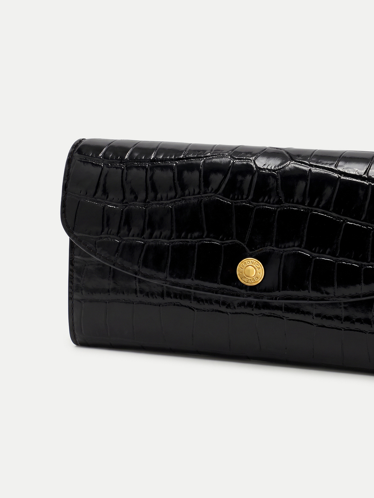 Croc-Embossed Crossbody Wallet