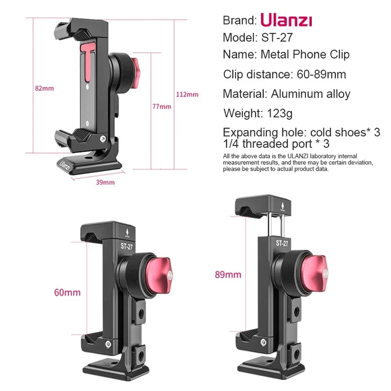 Ulanzi ST-27 Metal Phone Holder Clamp