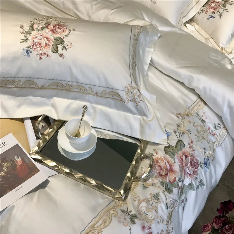 1000TC Egyptian Cotton Luxury White Bedding Set