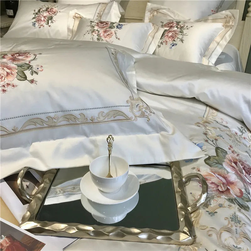 1000TC Egyptian Cotton Luxury White Bedding Set