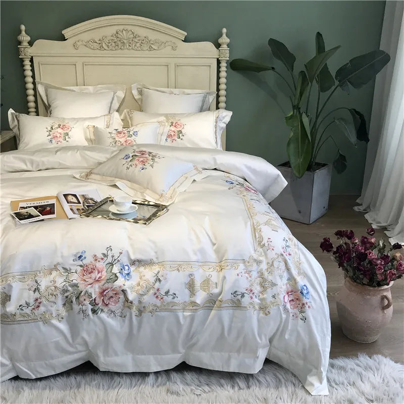1000TC Egyptian Cotton Luxury White Bedding Set