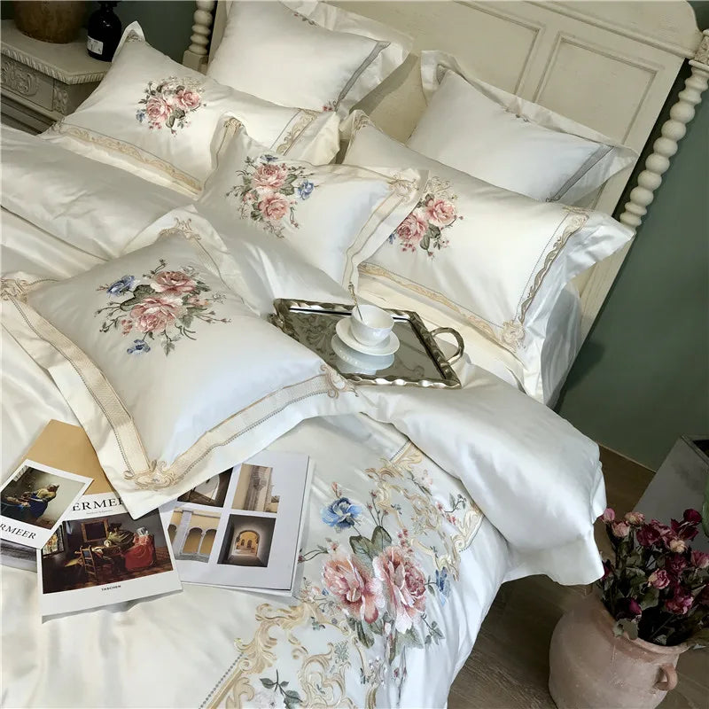 1000TC Egyptian Cotton Luxury White Bedding Set