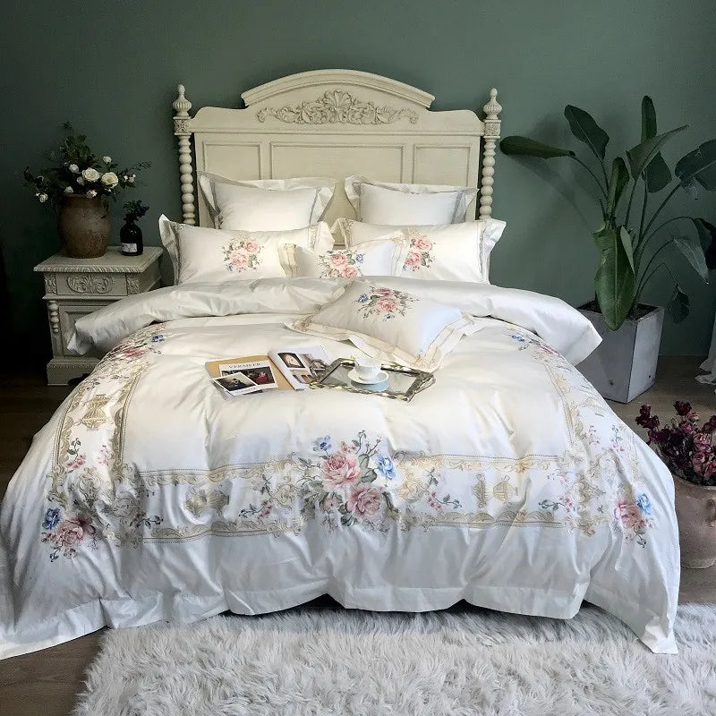 1000TC Egyptian Cotton Luxury White Bedding Set