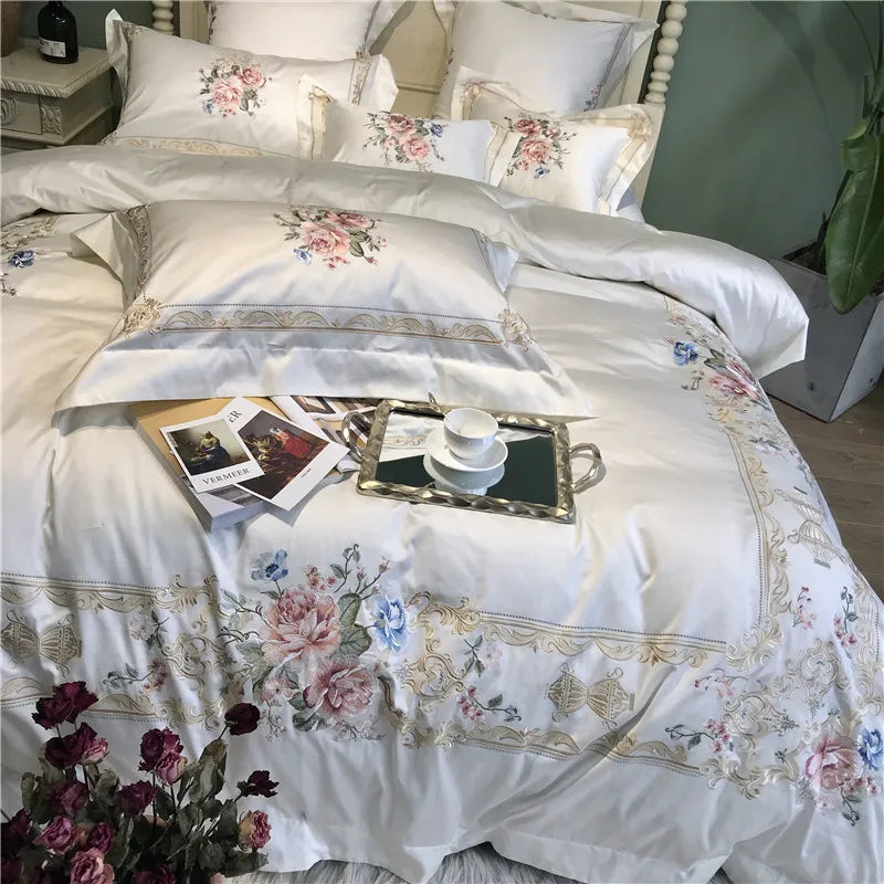 1000TC Egyptian Cotton Luxury White Bedding Set