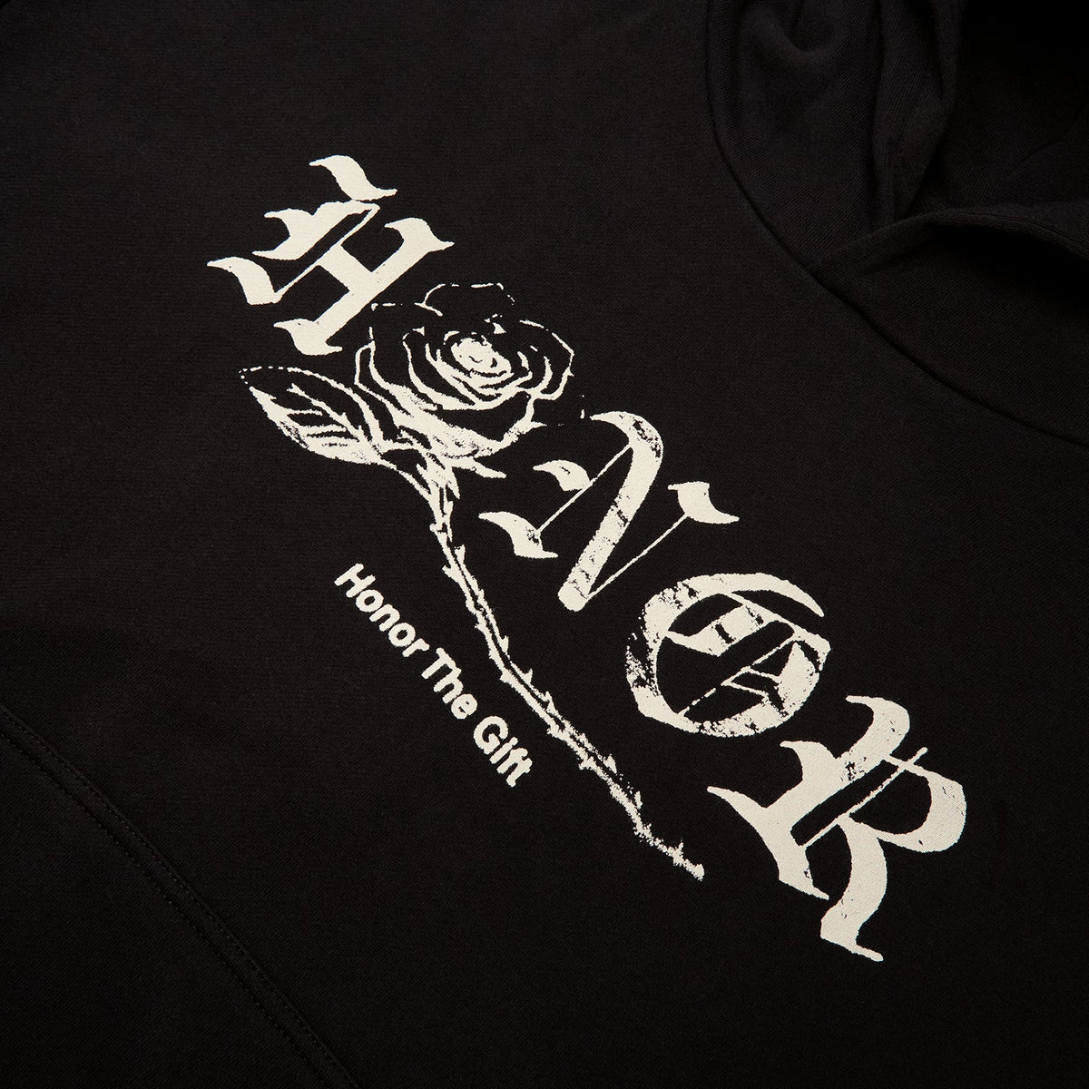 Honor The Gift Fallen Rose Hoodie (Black)