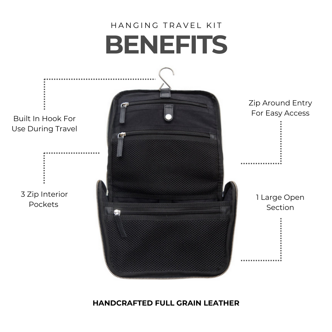 Hanging Leather Travel Kit