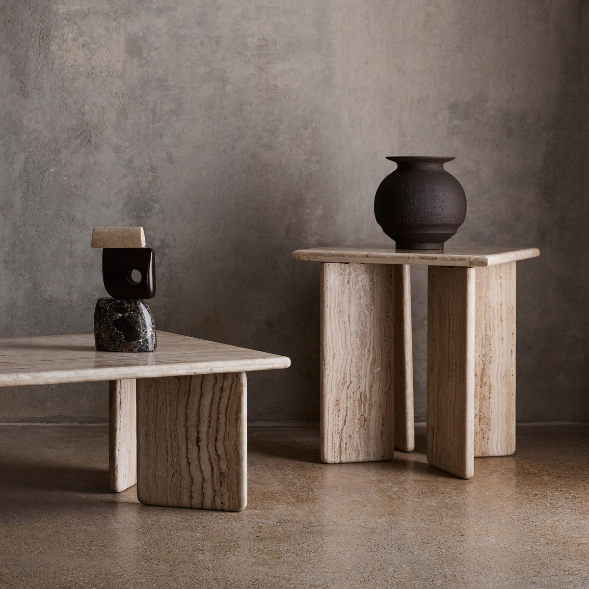Hari Stone and Wood Sculpture