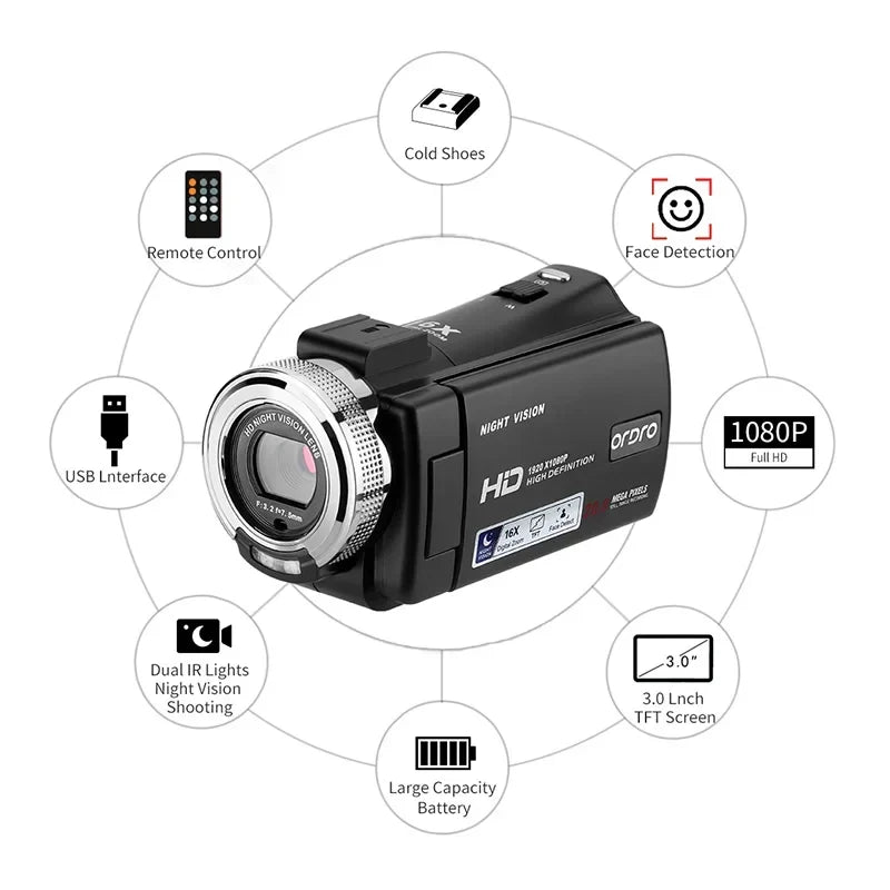 Ordro V12 Vlogging Camera