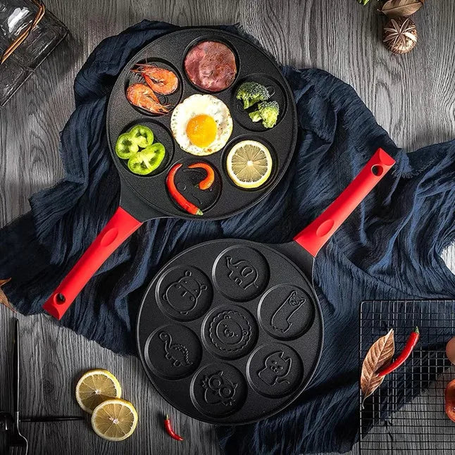 Seven-Hole Breakfast Nonstick Frying Pan