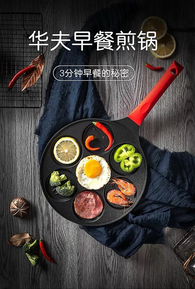 Seven-Hole Breakfast Nonstick Frying Pan