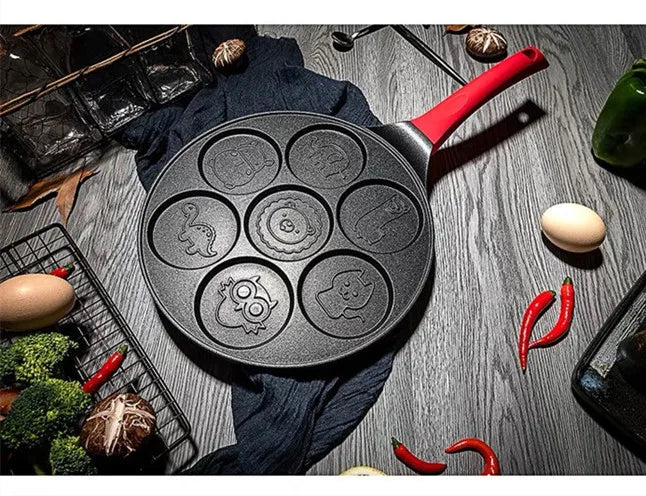 Seven-Hole Breakfast Nonstick Frying Pan