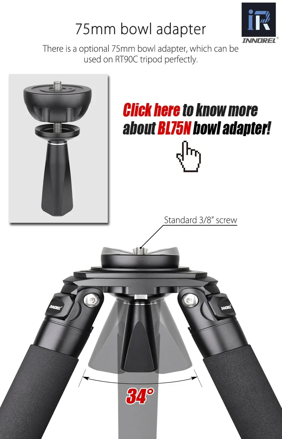 INNOREL RT90C (LT404C) Heavy Duty Tripod