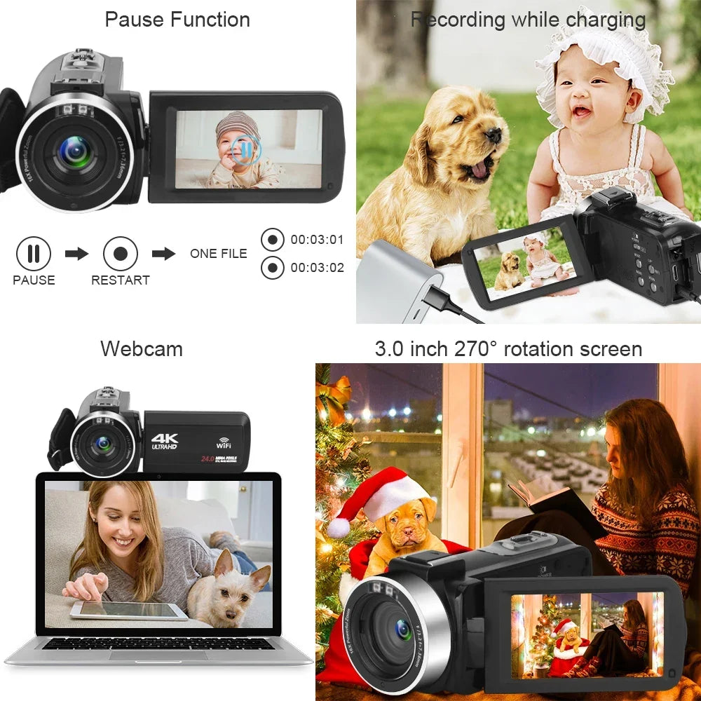KOMERY 4K WiFi Video Camcorder