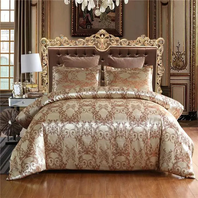 Luxury Gold Silk-Look Bedding Set