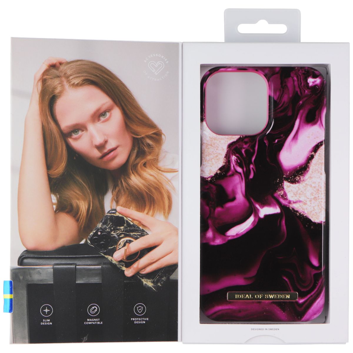 iDeal of Sweden Printed Case for iPhone 13 Pro Max - Golden Ruby Marble - New