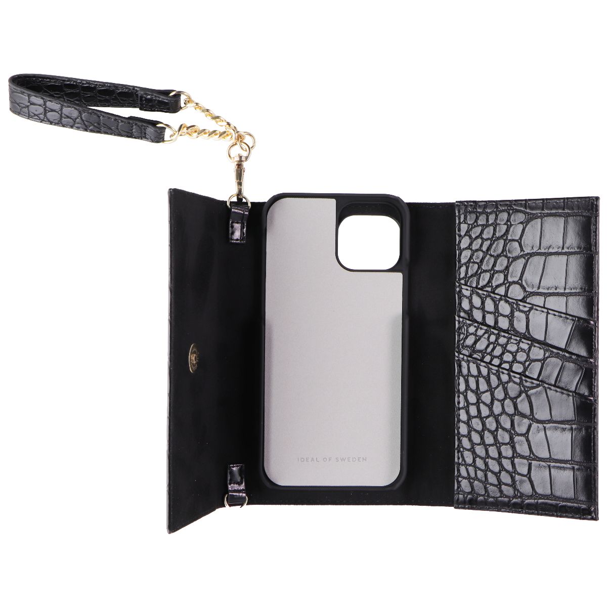 iDeal of Sweden Signature Clutch Case for iPhone 12 and 12 Pro - Jet Black Croco - New