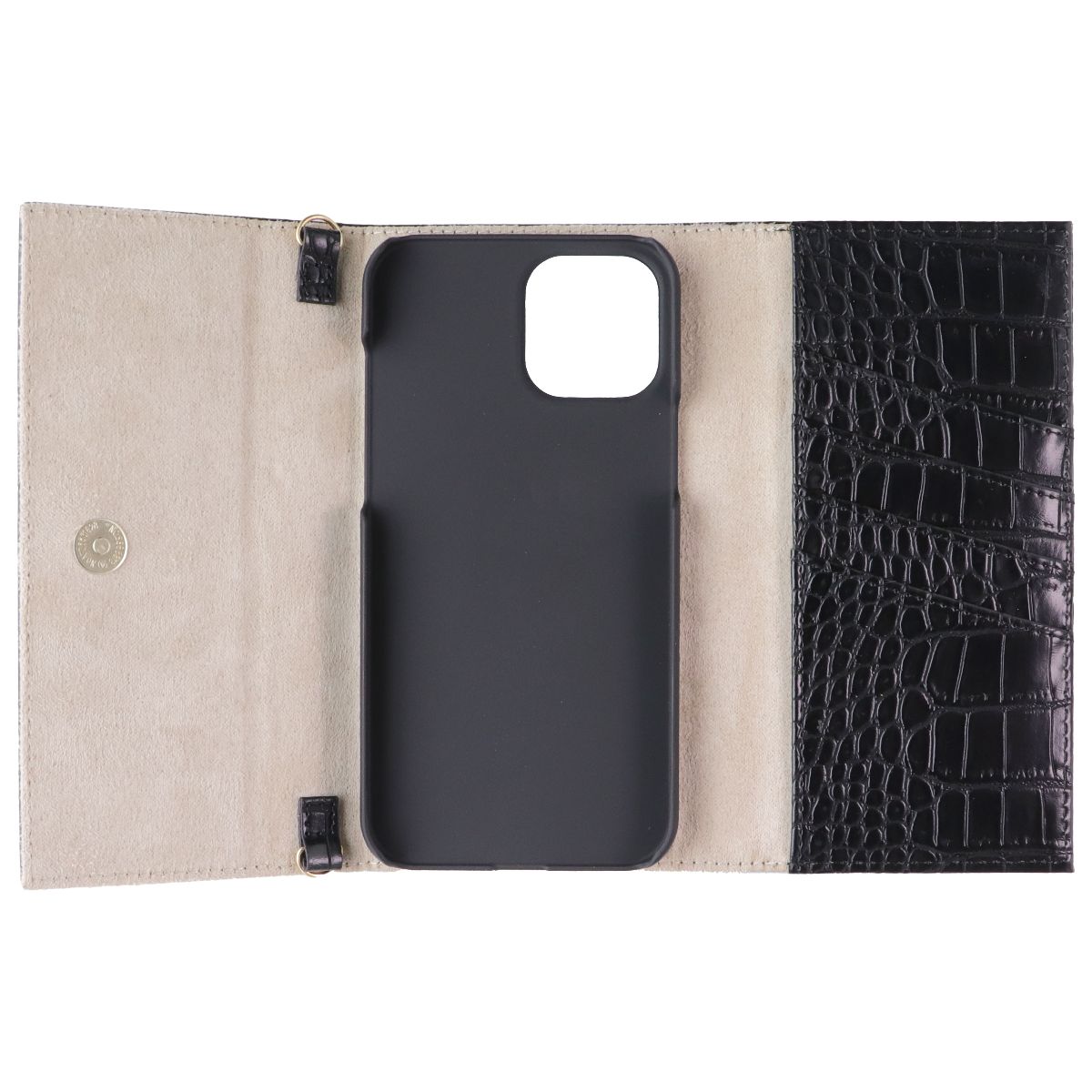 iDeal of Sweden Signature Clutch Case for iPhone 12 Pro Max - Jet Black Croco - New