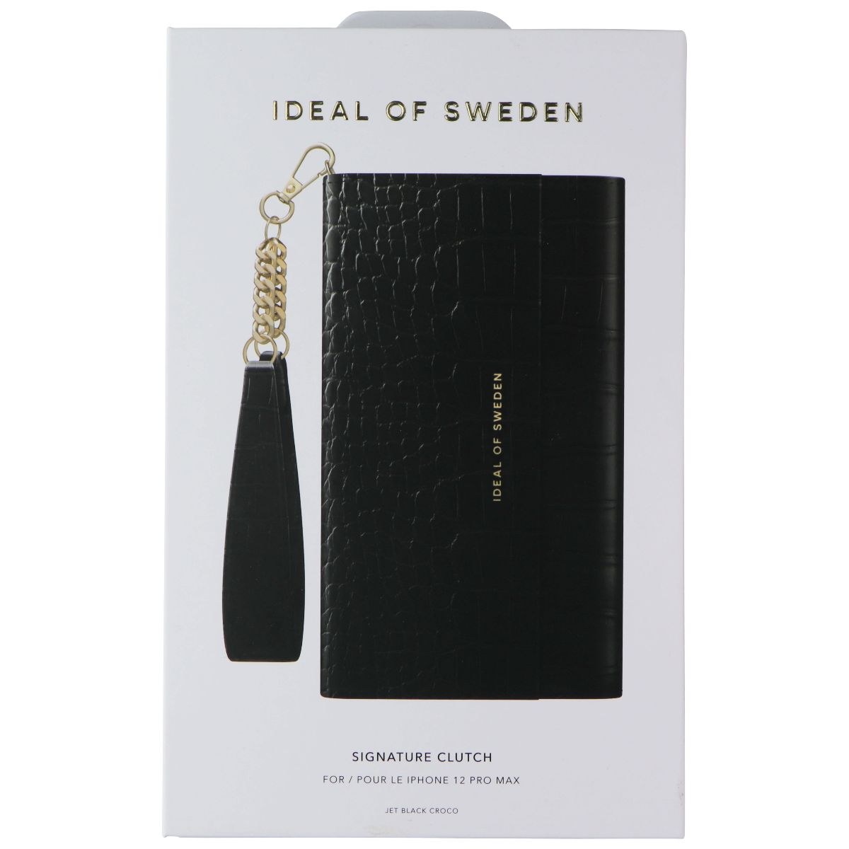 iDeal of Sweden Signature Clutch Case for iPhone 12 Pro Max - Jet Black Croco - New