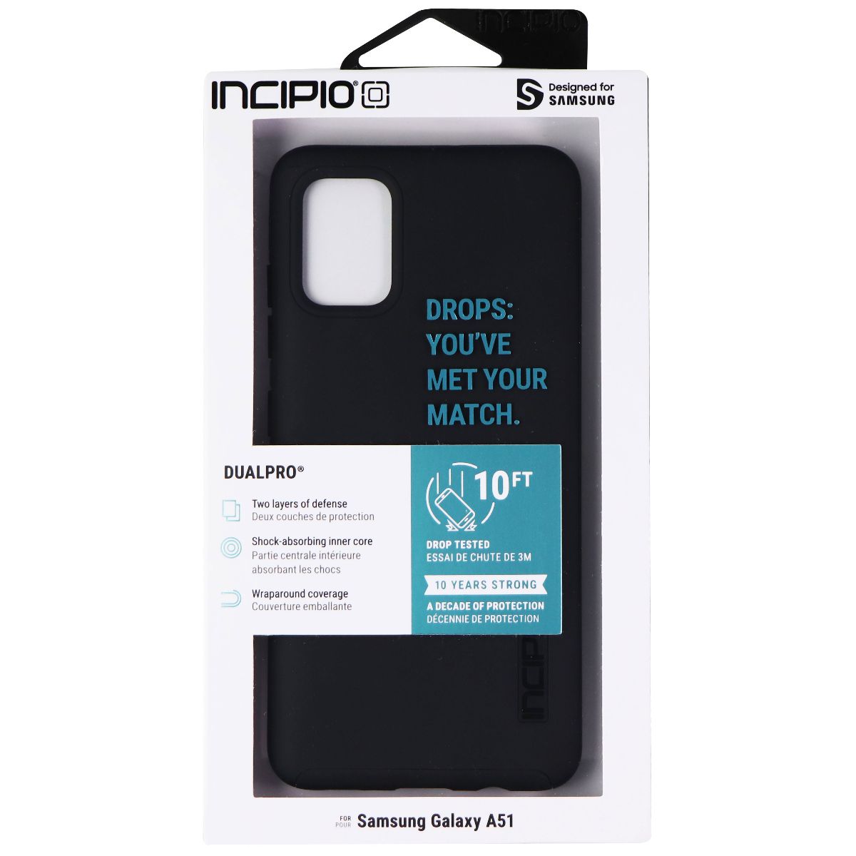 Incipio DualPro Dual Layer Case for Samsung Galaxy A51 (Non 5G) - Matte Black - New