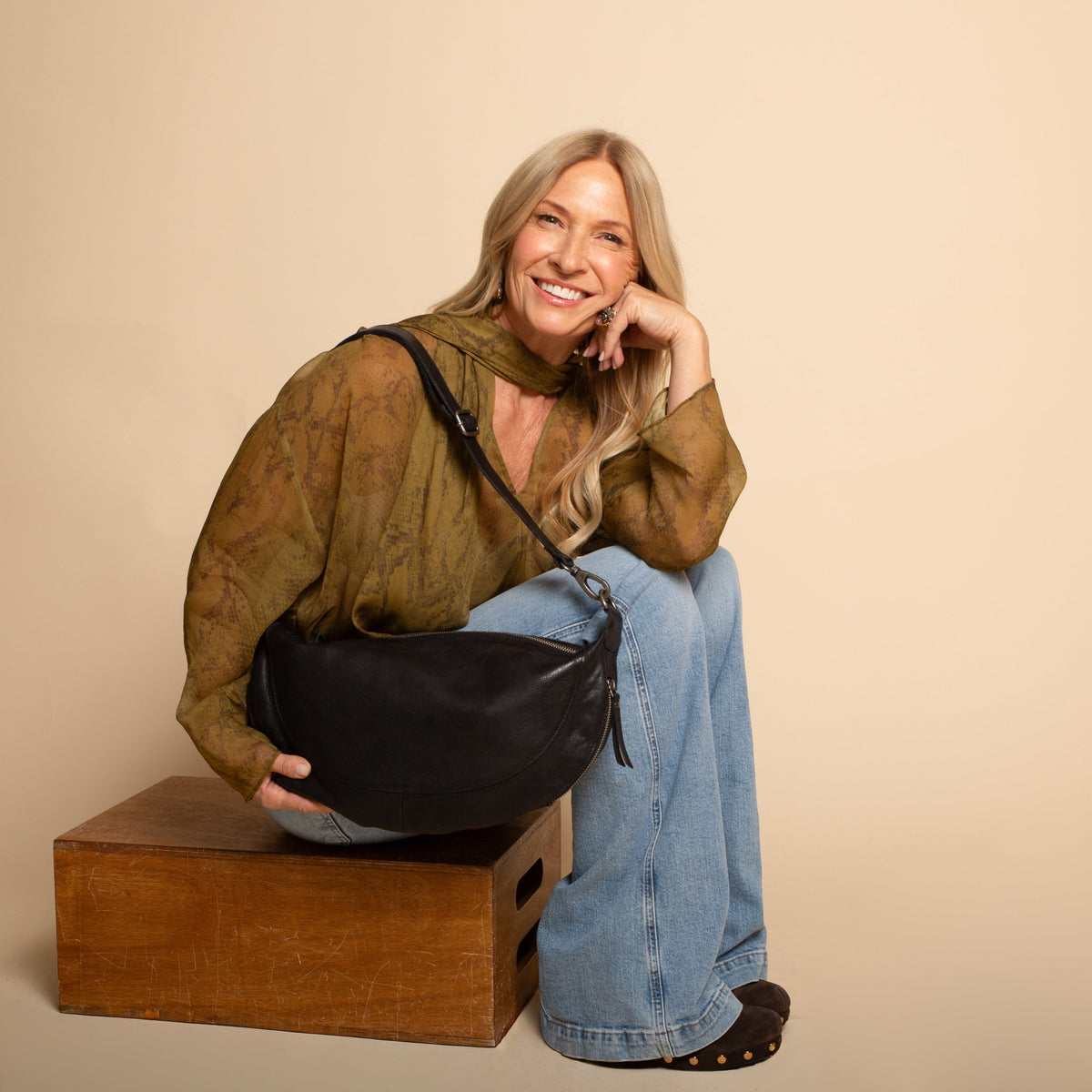 Callie Leather Sling Bag