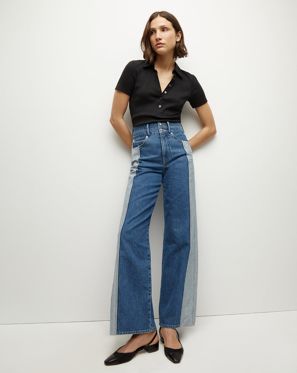 Taylor Two-Tone Wide-Leg Jean