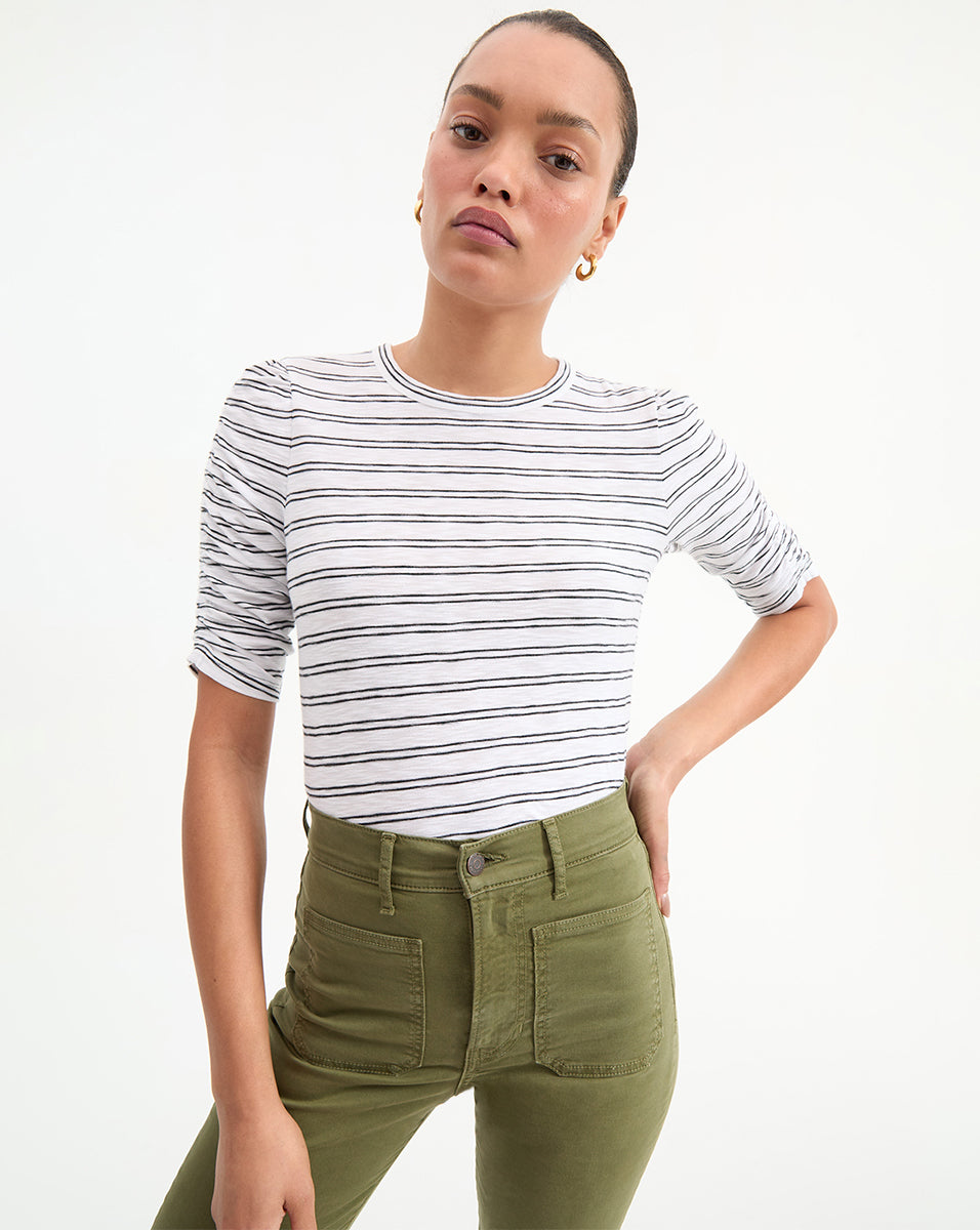 Waldorf Ruched-Sleeve T-Shirt