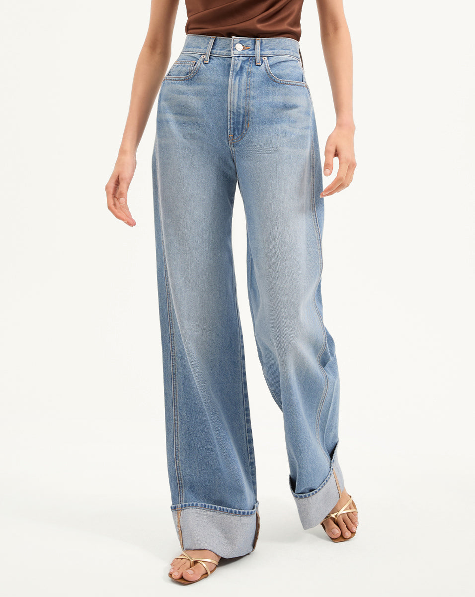 Taylor Cuffed Wide-Leg Jean
