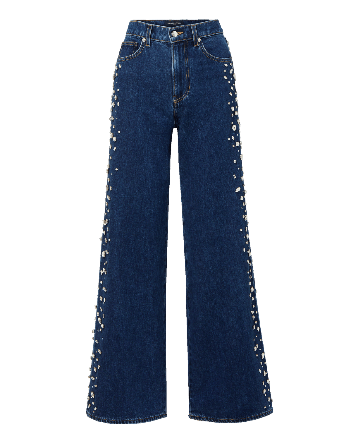 Kasey Embellished Wide-Leg Jean
